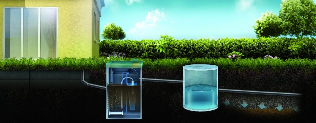 Отвод очищенной воды на поле фильтрации или в дренаж
